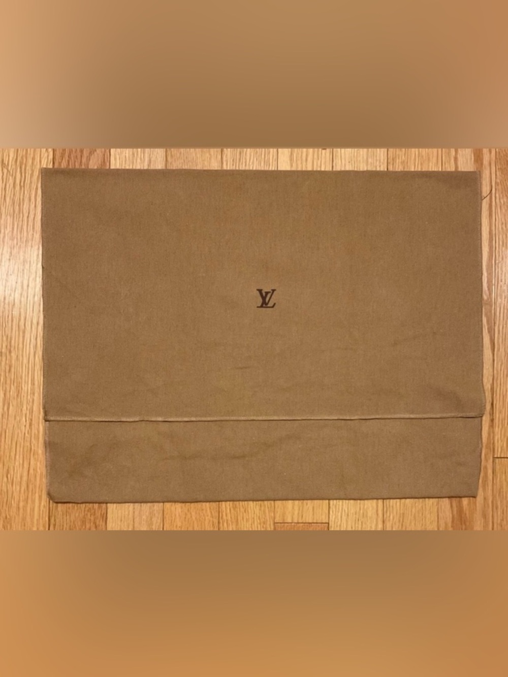 Louis Vuitton Large Tan Fold Over Dust Bag  LIKE NEW!!